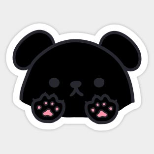 cute kawaii black dog Sticker